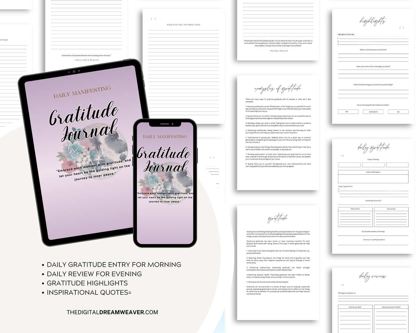 Daily Manifesting & Gratitude Journal | Law of Attraction, Intentional Living, and Mindful Goal Setting