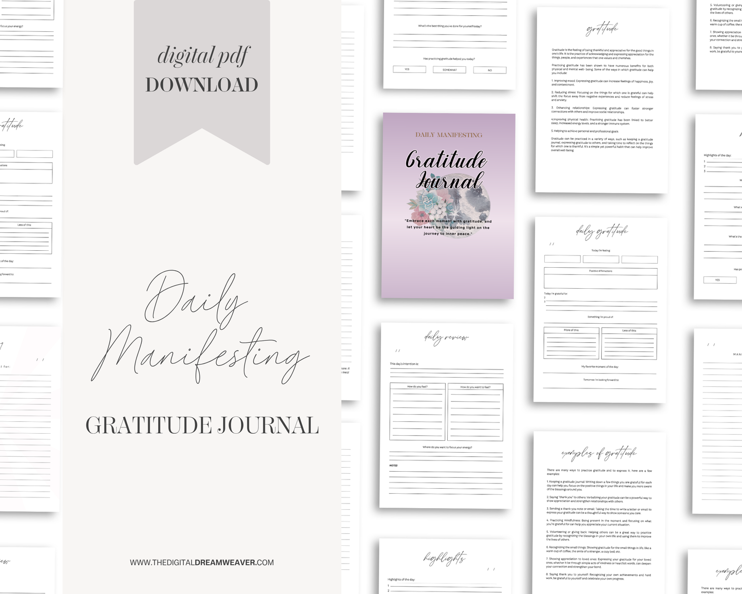 Daily Manifesting & Gratitude Journal | Law of Attraction, Intentional Living, and Mindful Goal Setting