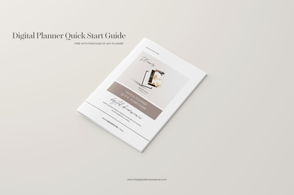 Digital Planner Quick Start Guide on a light gray background