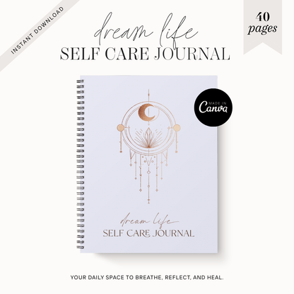 Dream Life Self Care Journal | Daily Wellness & Gratitude Planner | Mindfulness, Reflection & Positivity Workbook