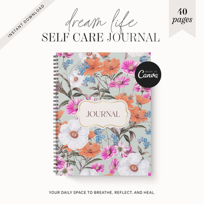 Dream Life Self Care Journal | Daily Wellness & Gratitude Planner | Mindfulness, Reflection & Positivity Workbook