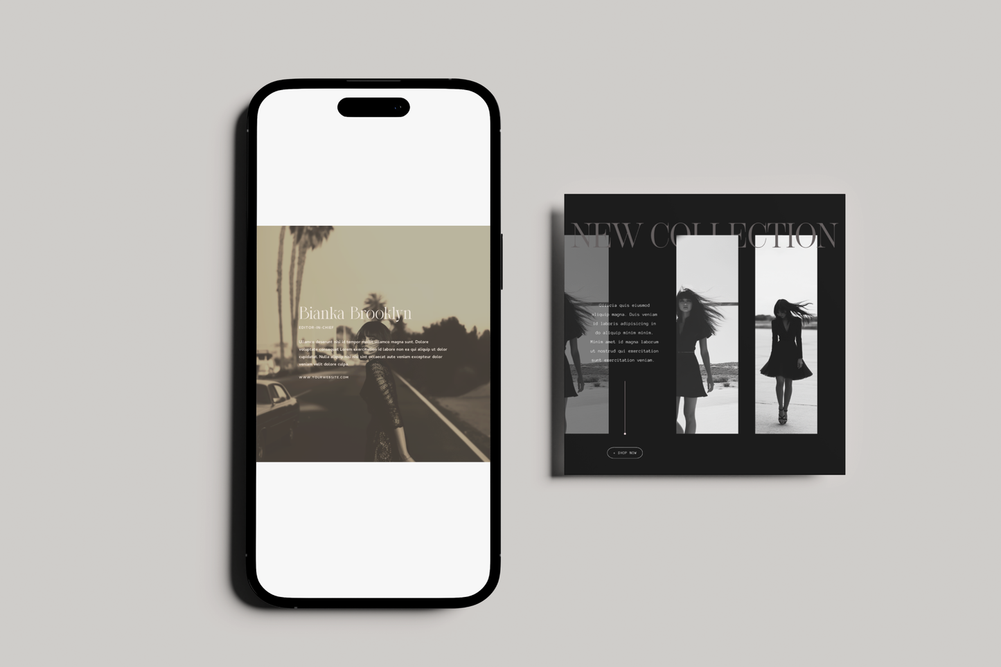 Ella Editorial Minimalist Social Media Kit — 60 Instagram Templates for Coaches, Creatives, Small Businesses + Content Creators