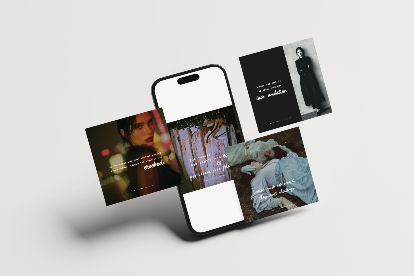 Aesthetic Instagram Template Canva Social Media Post Layouts Minimalist Editorial Quote Posts for Female Entrepreneurs Coaches Influencers