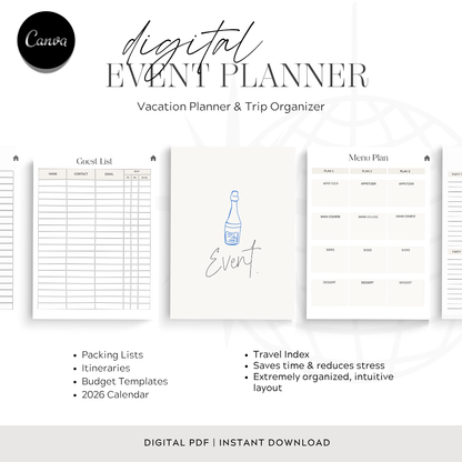 50-Page Digital Event Planner | Party Planning, Budgeting, Guest Lists + More!