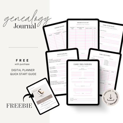 Genealogy Planner Printable, Family Tree Workbook, Ancestor Research Tracker, DNA Record Keeper, Storytelling Heirloom Book, Digital Download