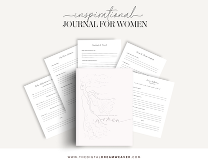 Inspirational Journal for Women PDF | Printable Mental Health Self Care Planner Digital Connection Kit | Daily Mindfulness Reflection Guide