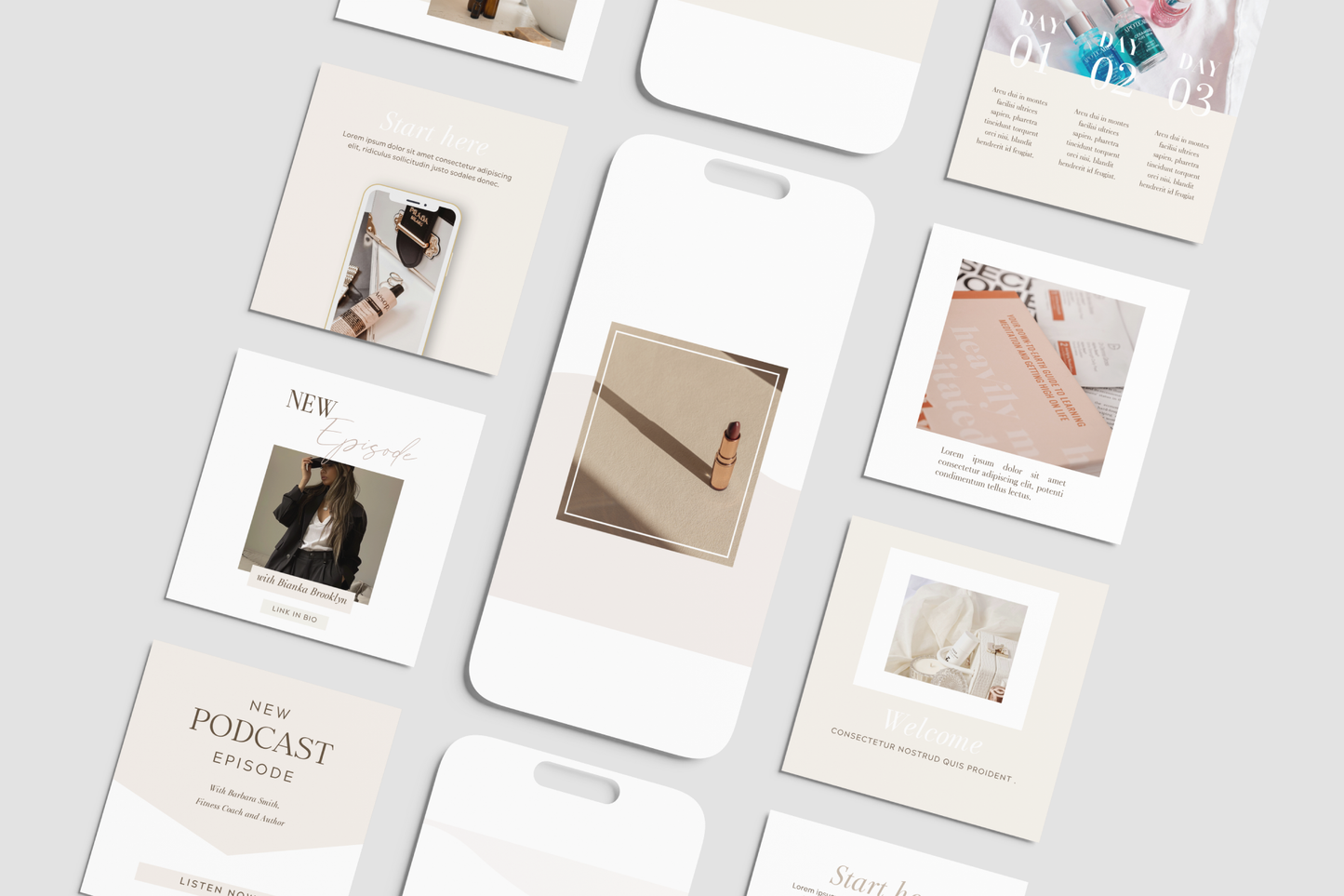 Jordan | 200 Clean + Minimalist Instagram Post Templates, edit in Canva