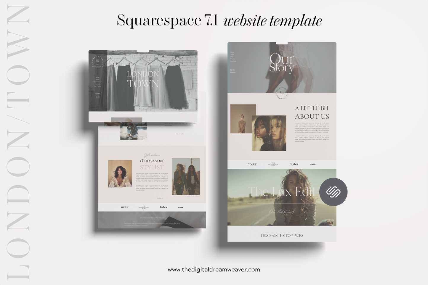 London/Town Squarespace Website Template