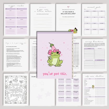 Mental Health Journal and Anxiety Relief Planner, Digital Mindfulness Tracker, CBT Thought Reframing, Self Care Worksheets