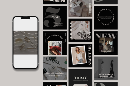 Aesthetic Instagram Template Canva Social Media Post Layouts Minimalist Editorial Grid Kit for Female Entrepreneurs Coaches Bloggers