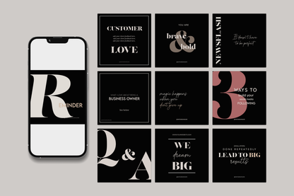 Aesthetic Instagram Template Canva Social Media Post Layouts Minimalist Editorial Grid Kit for Female Entrepreneurs Coaches Bloggers