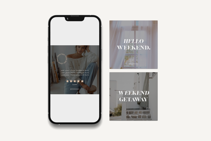 Aesthetic Instagram Template Canva Social Media Post Layouts Minimalist Editorial Grid Kit for Female Entrepreneurs Coaches Bloggers