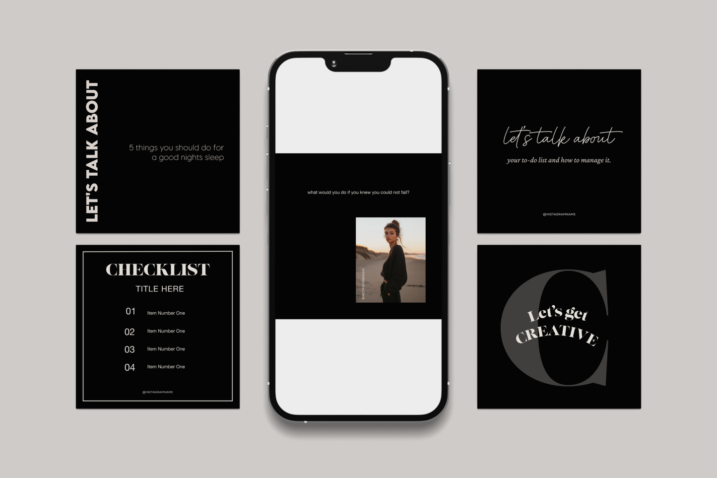 Aesthetic Instagram Template Canva Social Media Post Layouts Minimalist Editorial Grid Kit for Female Entrepreneurs Coaches Bloggers