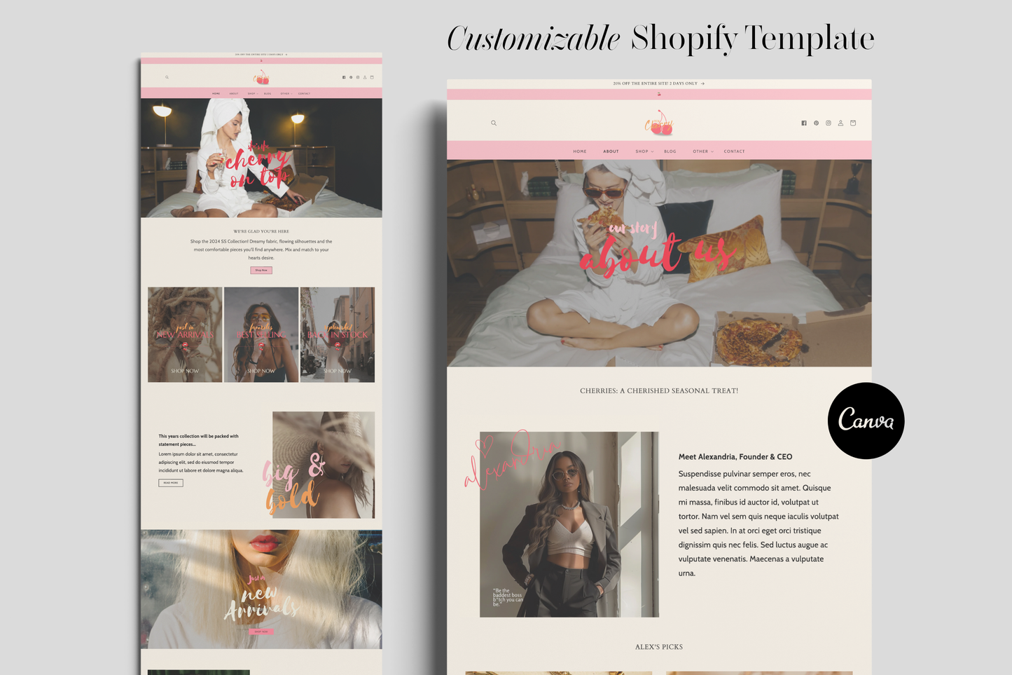 Mon Cherry Website Template for Shopify