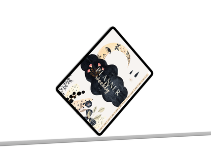 Moon Garden Digital Weekly Planner | Boho Botanical Celestial Goodnotes Template | Undated Monthly & Weekly Organizer with Hyperlinked Tabs