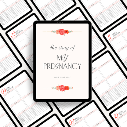Pregnancy Journal Printable Memory Book, 40 Week Pregnancy Tracker & Keepsake Planner, First Time Mom Milestone Diary, Baby Shower Gift Idea