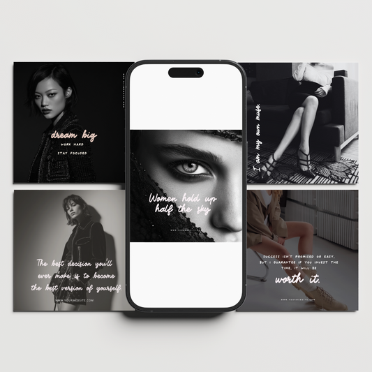 Aesthetic Instagram Template Canva Social Media Post Layouts Minimalist Editorial Quote Posts for Female Entrepreneurs Coaches Influencers
